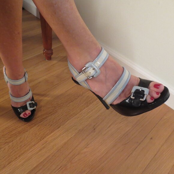 SAKS FIFTH AVENUE High Heel Quarter Strap Sandals - Picture 5 of 8